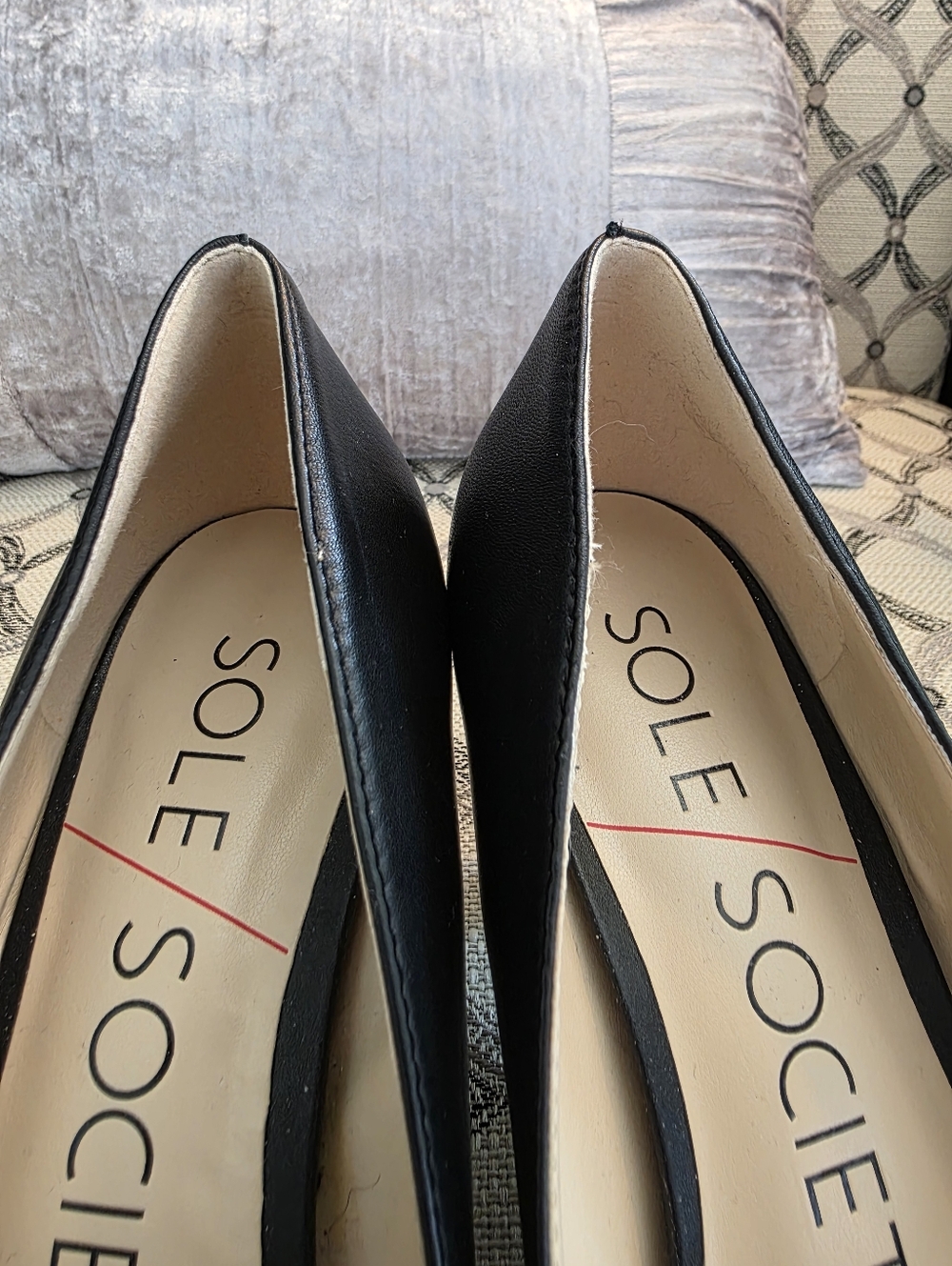 Sole Society Black Leather Pumps Size 8M - Picture 4 of 10